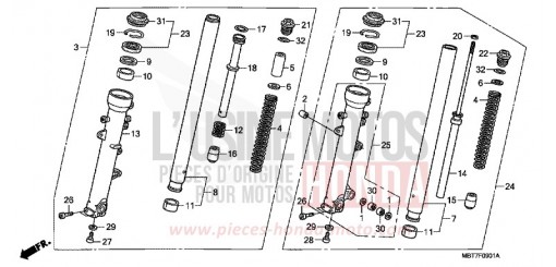 FRONT FORK (XL1000VA) XL1000VA9 de 2009